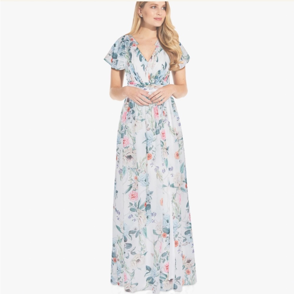 NEW!! Adrianna Papell chiffon floral dress
